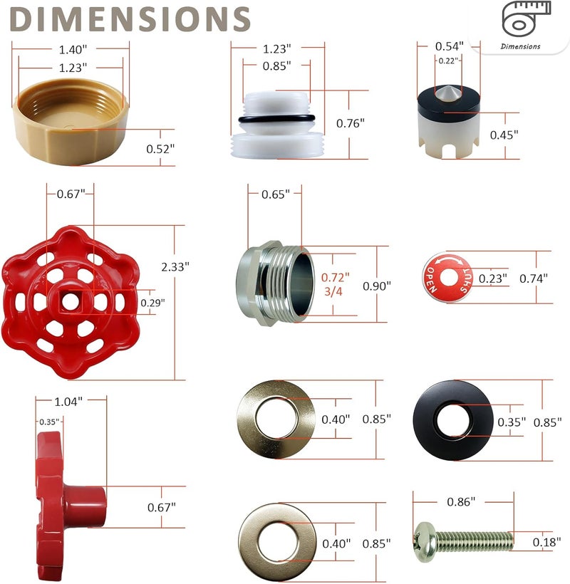 Young Dance Universal Outdoor Faucet Repair Kit (VACVBKX1B Vacuum Breaker,Metal Handle),Wall Hydrant Complete Replacement Kit,Anti-Siphon Frostproof Faucet Valve Hose Faucet Fitting Repair Kit - Image 5